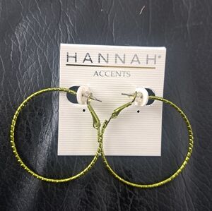 Hannah Accents: Chartreuss Hoop Earrings